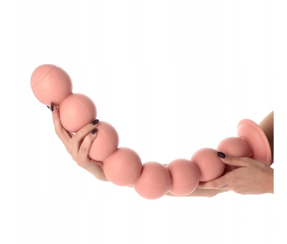 Bile Anale Trolltunga cu Ventuza, PVC, Natural, 58 cm, #2, Erotic24.ro