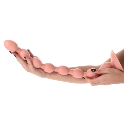 Bile Anale Taranaki cu Ventuza, PVC, Natural, 52 cm, #2, Erotic24.ro