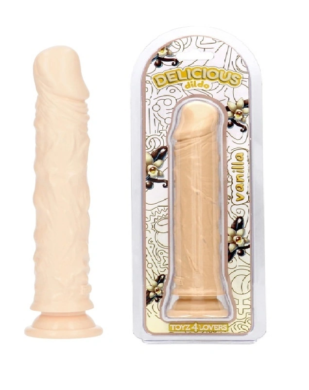 Dildo Realist Parfumat Jim, Aroma Vanilie, PVC, Natural, 20 cm