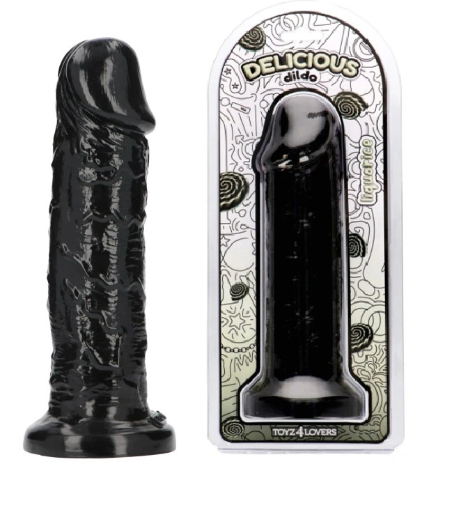 Dildo Realist Parfumat Max, Aroma Lemn Dulce, PVC, Negru, 25 cm