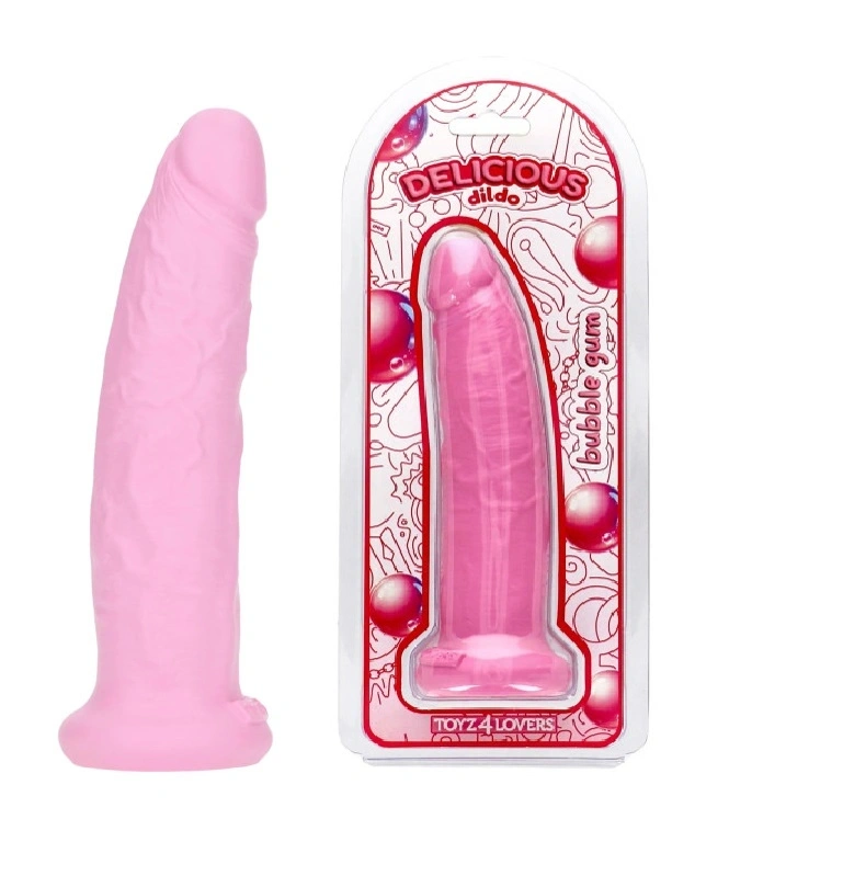 Dildo Realist Parfumat Sam, Aroma Guma de Mestecat, PVC, Roz, 19.5 cm