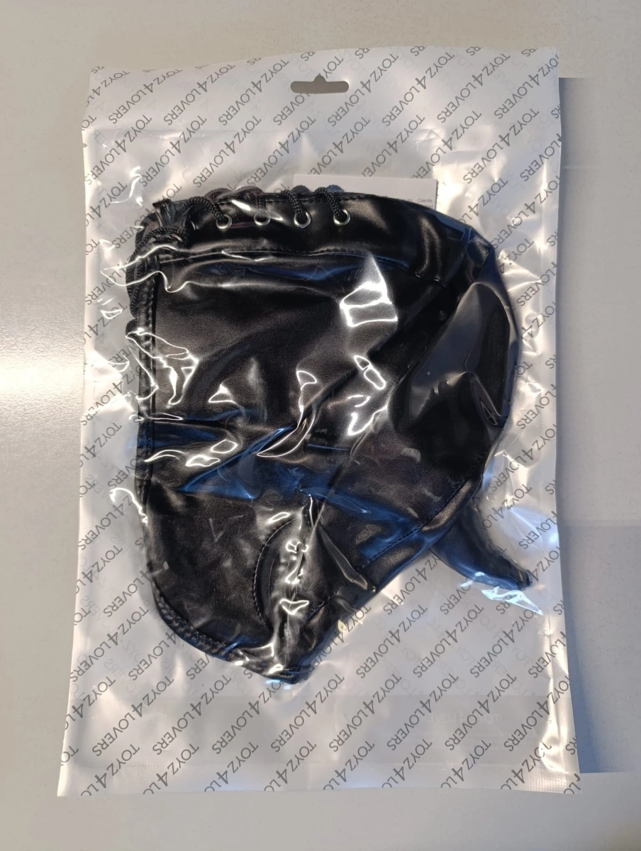 Masca Devil, cu Snur pentru Reglare, Piele Ecologica, Negru, #4, Erotic24.ro