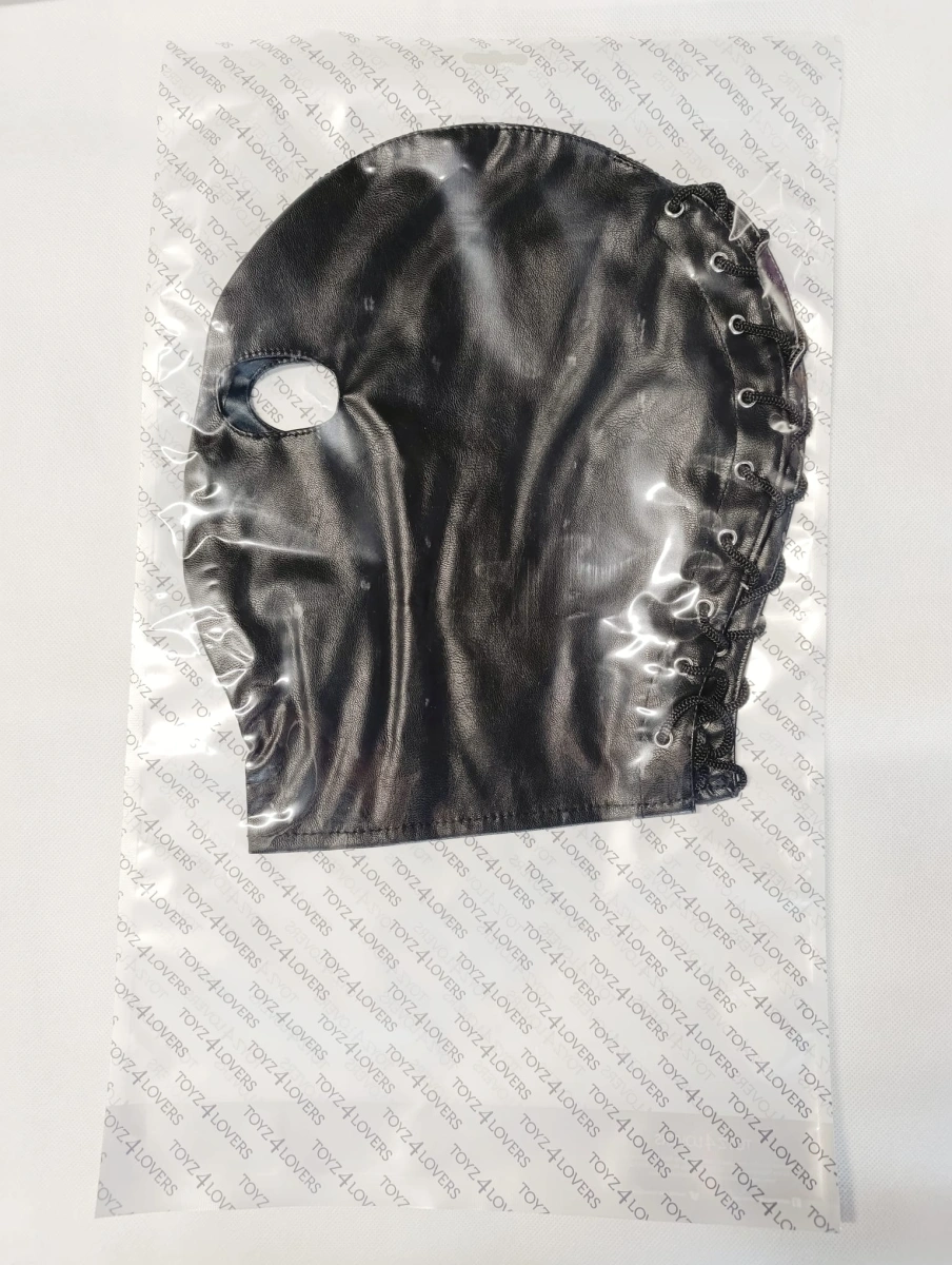 Masca Bondage cu Decupaje Ochi si Snur la Spate, Negru, Nr. 4, Erotic24.ro