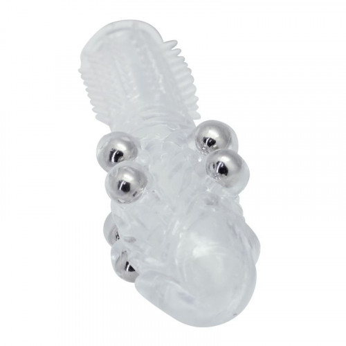 Prelungitor Penis Timeless Super Stretch Transparent cu Perle Stimulatoare, #3, Erotic24.ro