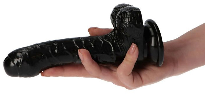 Dildo uncut Italian Cock negru 18 cm, Nr. 3, Erotic24.ro