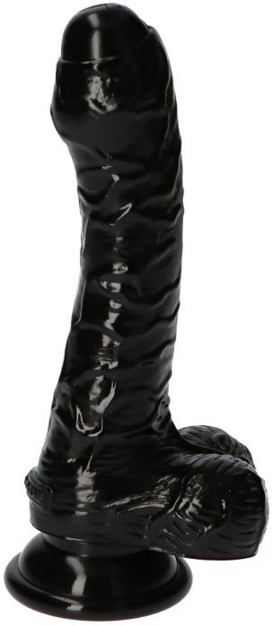 Dildo uncut Italian Cock negru 18 cm