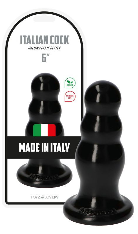 Dop Anal Italian Cock PVC Negru 16.5 cm, #3, Erotic24.ro