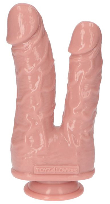 Dildo dublu Italian Cock Natural 21 cm