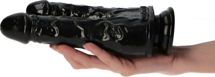 Dildo Dublu Italian Cock Black 21 cm, #4, Erotic24.ro