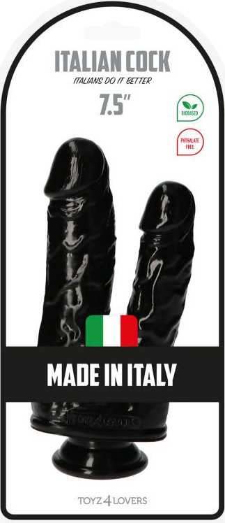 Dildo Dublu Italian Cock Black 21 cm, #5, Erotic24.ro