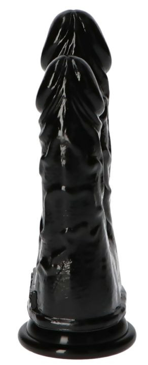 Dildo dublu Italian Cock negru 18 cm, #2, Erotic24.ro