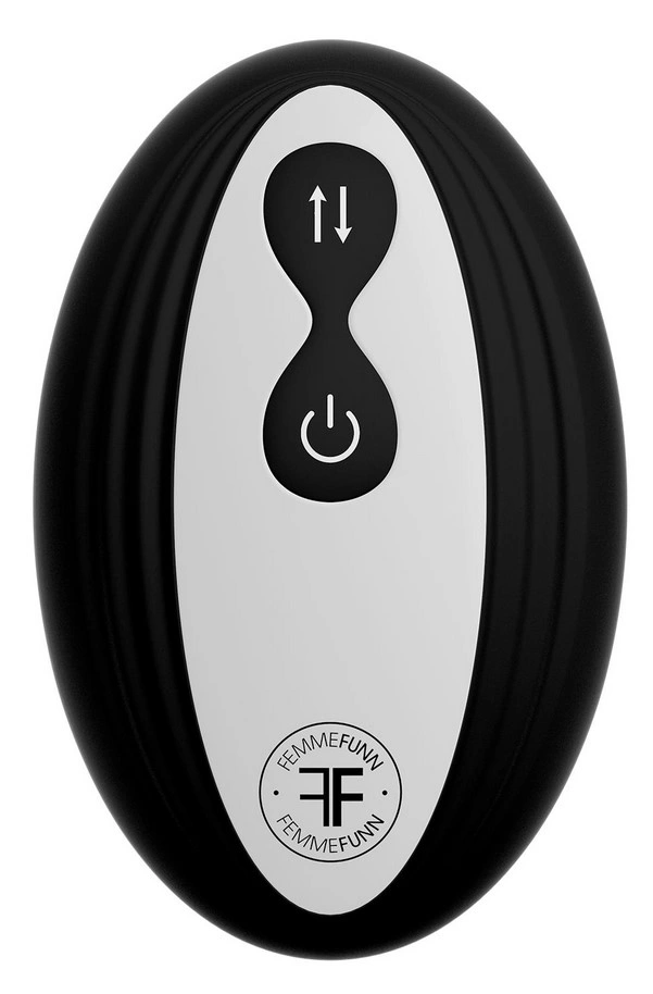 Vibrator Realist Thruster Baller FemmeFunn, Remote Control, 10 Moduri Vibratii, 3 Viteze Impingere, Silicon Lichid, USB, Natural, 22.3 cm, #6, Erotic24.ro