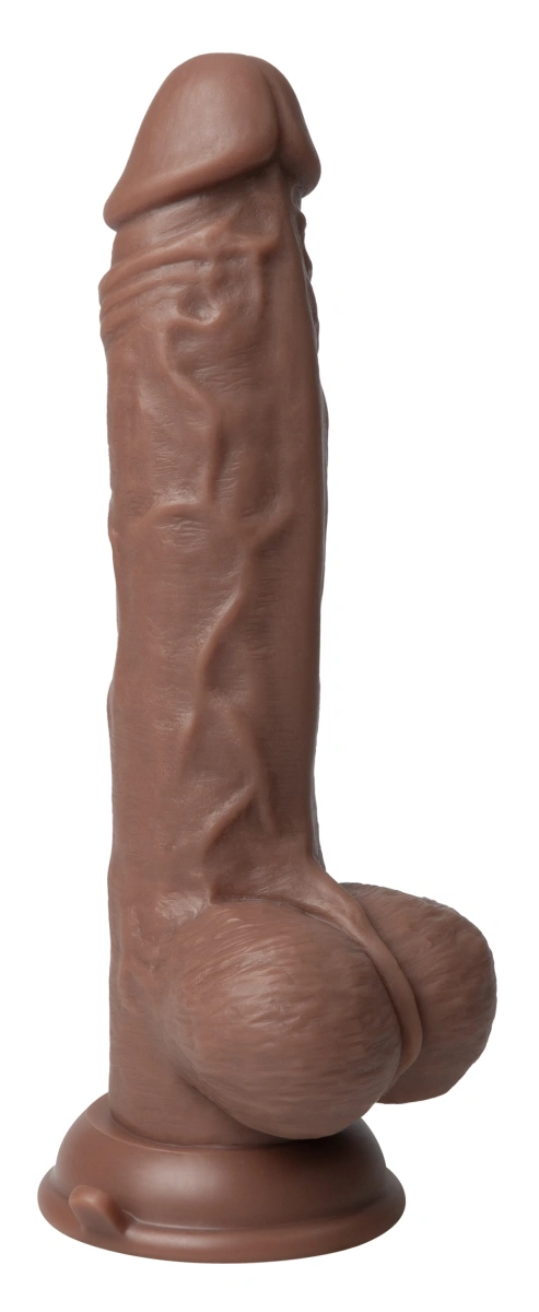 Vibrator Realist Thruster Baller FemmeFunn, Remote Control, 10 Moduri Vibratii, 3 Viteze Impingere, Silicon Lichid, USB, Maro, 22.3 cm, #2, Erotic24.ro