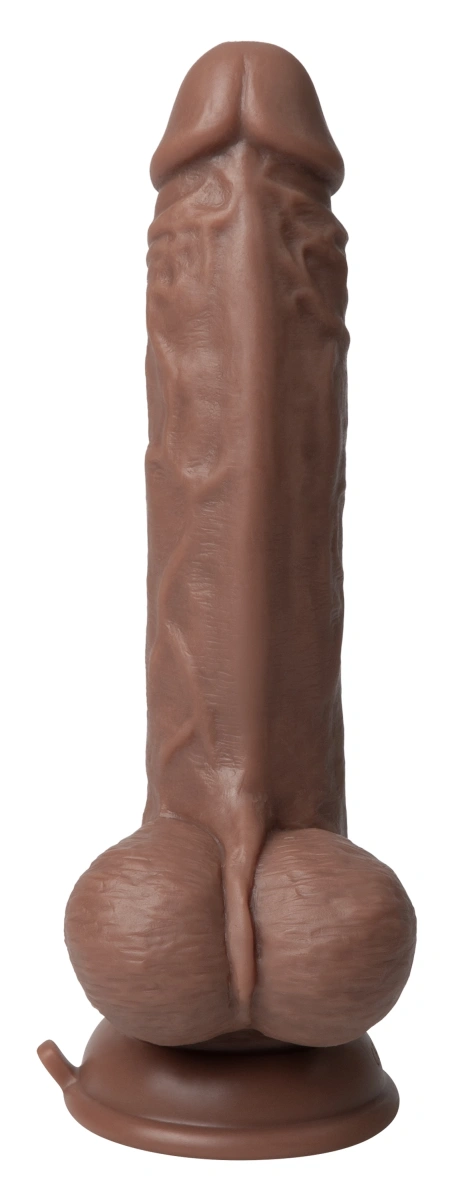 Vibrator Realist Thruster Baller FemmeFunn, Remote Control, 10 Moduri Vibratii, 3 Viteze Impingere, Silicon Lichid, USB, Maro, 22.3 cm, #4, Erotic24.ro