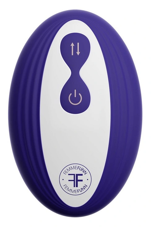 Vibrator Realist Thruster Baller FemmeFunn, Remote Control, 10 Moduri Vibratii, 3 Viteze Impingere, Silicon Lichid, USB, Mov Inchis, 22.3 cm, #6, Erotic24.ro