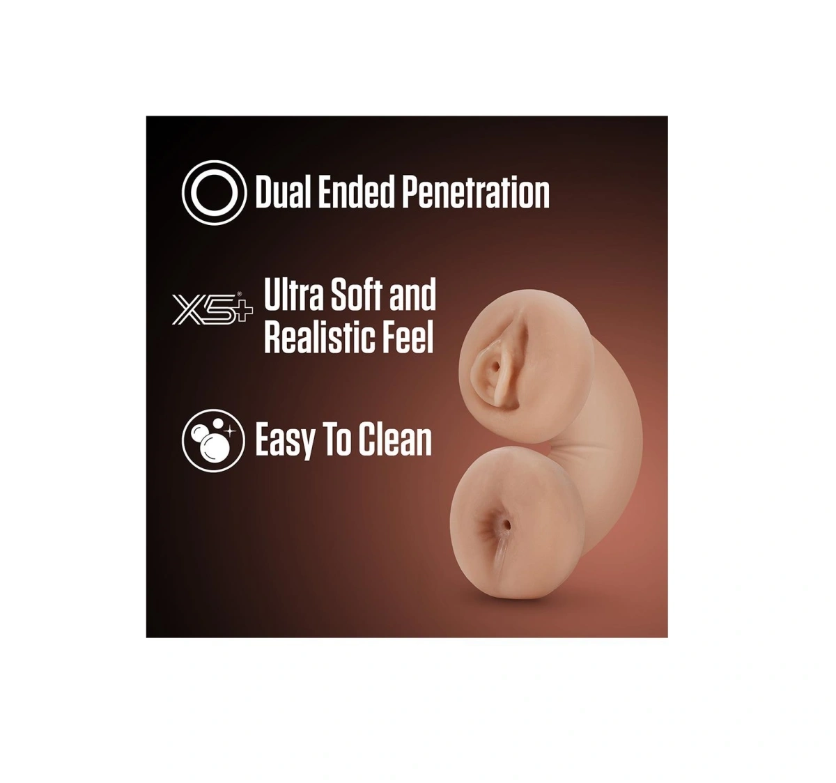 Masturbator Dublu Tasha Glow in the Dark, Natural, 13.3 cm, #6, Erotic24.ro