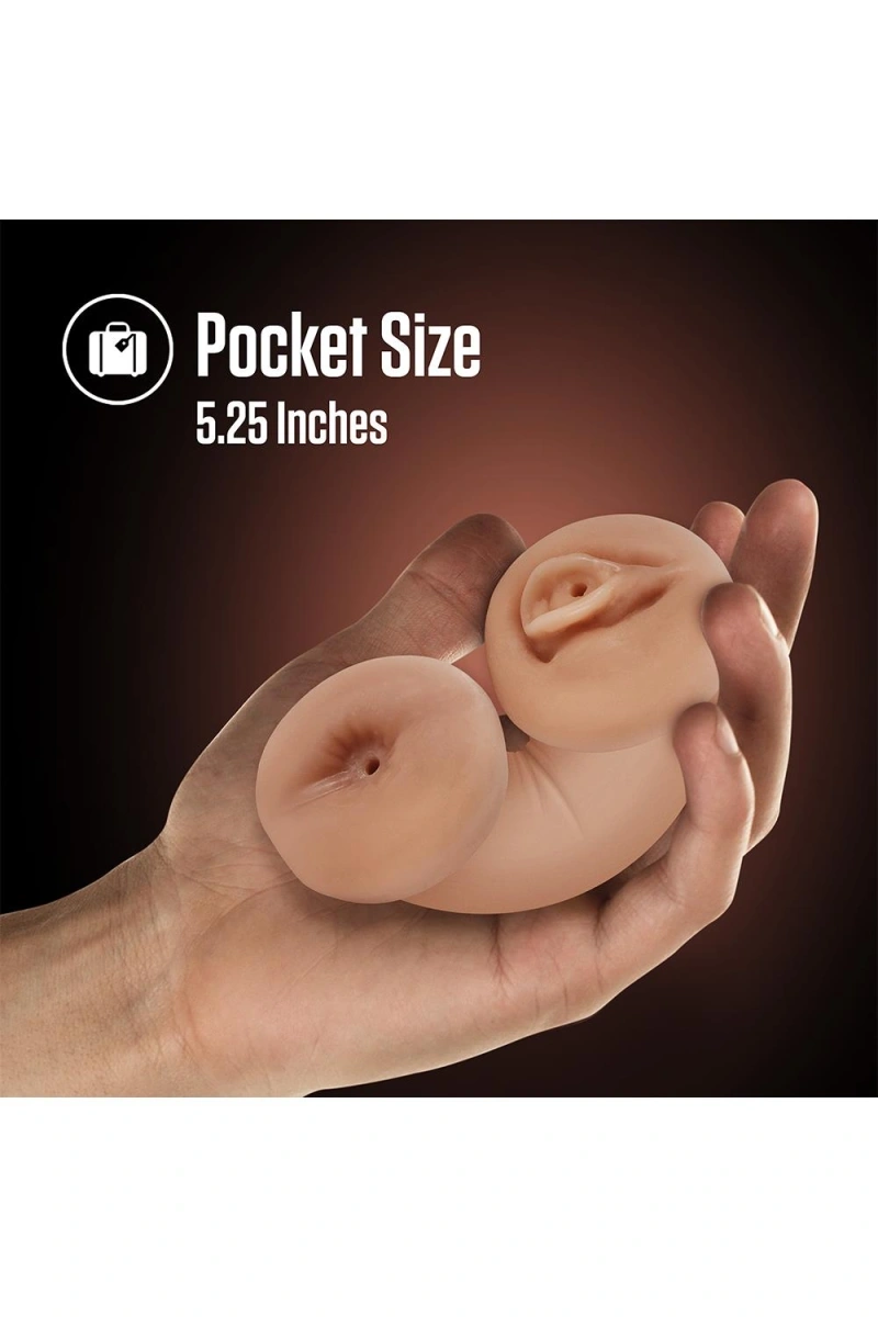 Masturbator Dublu Tasha Glow in the Dark, Natural, 13.3 cm, #8, Erotic24.ro