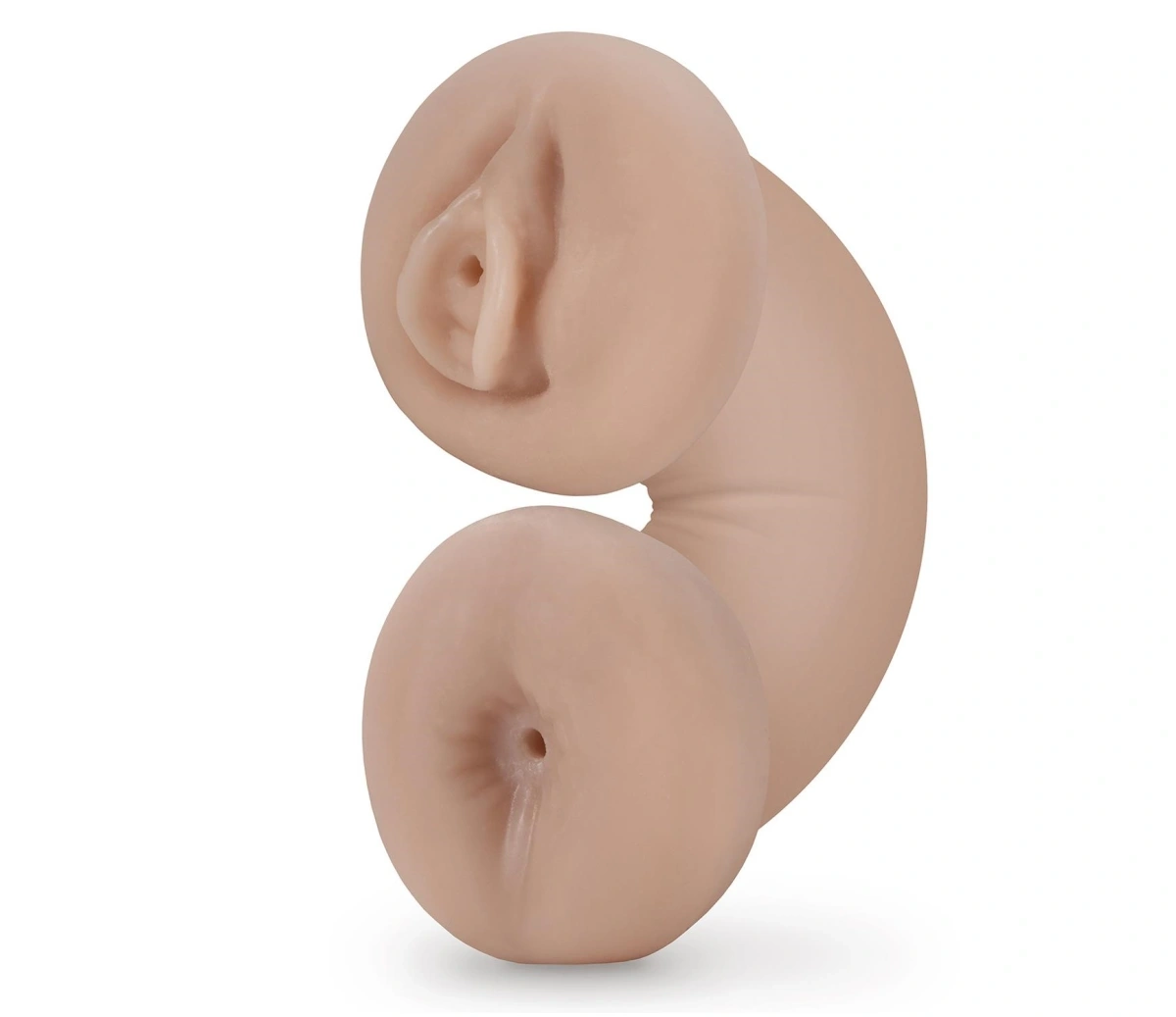 Masturbator Dublu Tasha Glow in the Dark, Natural, 13.3 cm