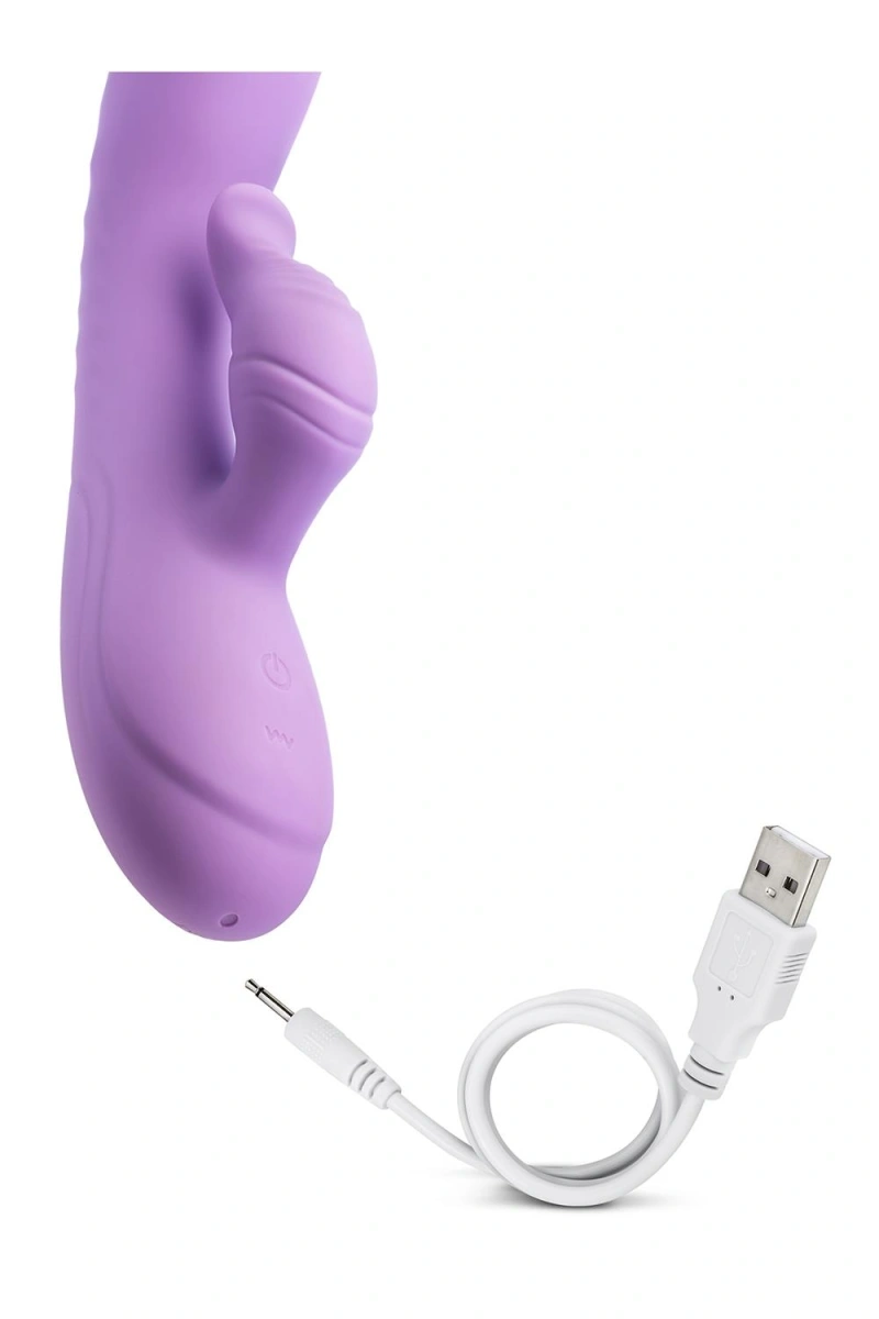 Vibrator Rabbit Evelyn, 10 Moduri Vibratii, Silicon Lichid, Mov, 20.3 cm, Nr. 13, Erotic24.ro