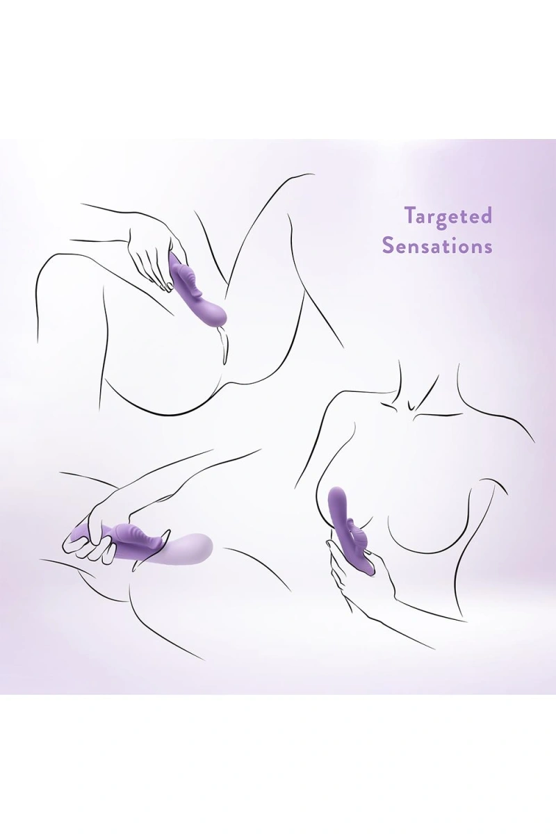 Vibrator Rabbit Evelyn, 10 Moduri Vibratii, Silicon Lichid, Mov, 20.3 cm, Nr. 11, Erotic24.ro