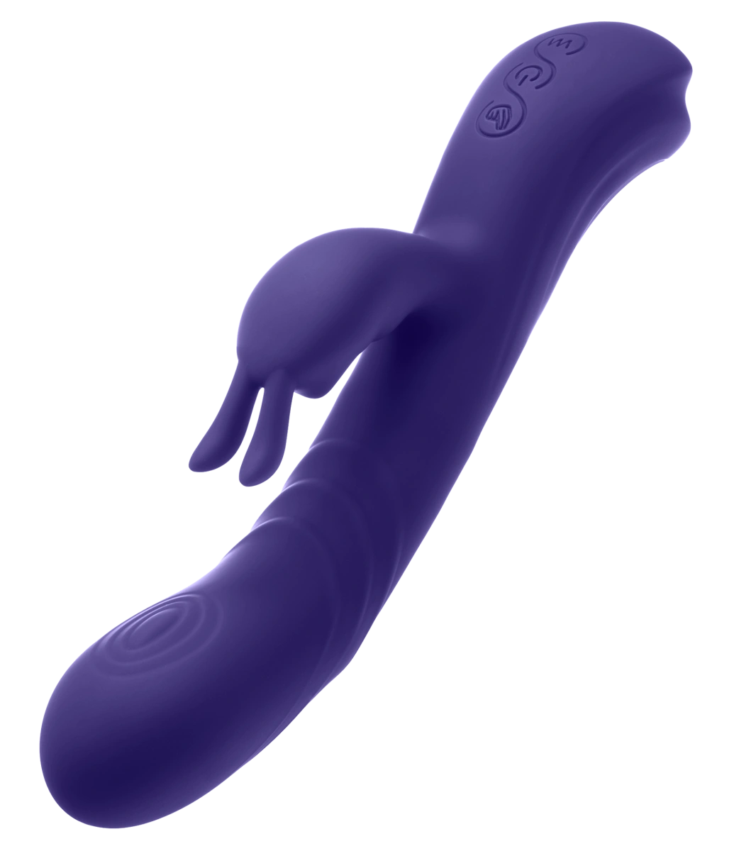 Vibartor Iepuras Harper Midnight, 10 Moduri Vibratii, Silicon, USB, Mov, 22.2 cm, #2, Erotic24.ro