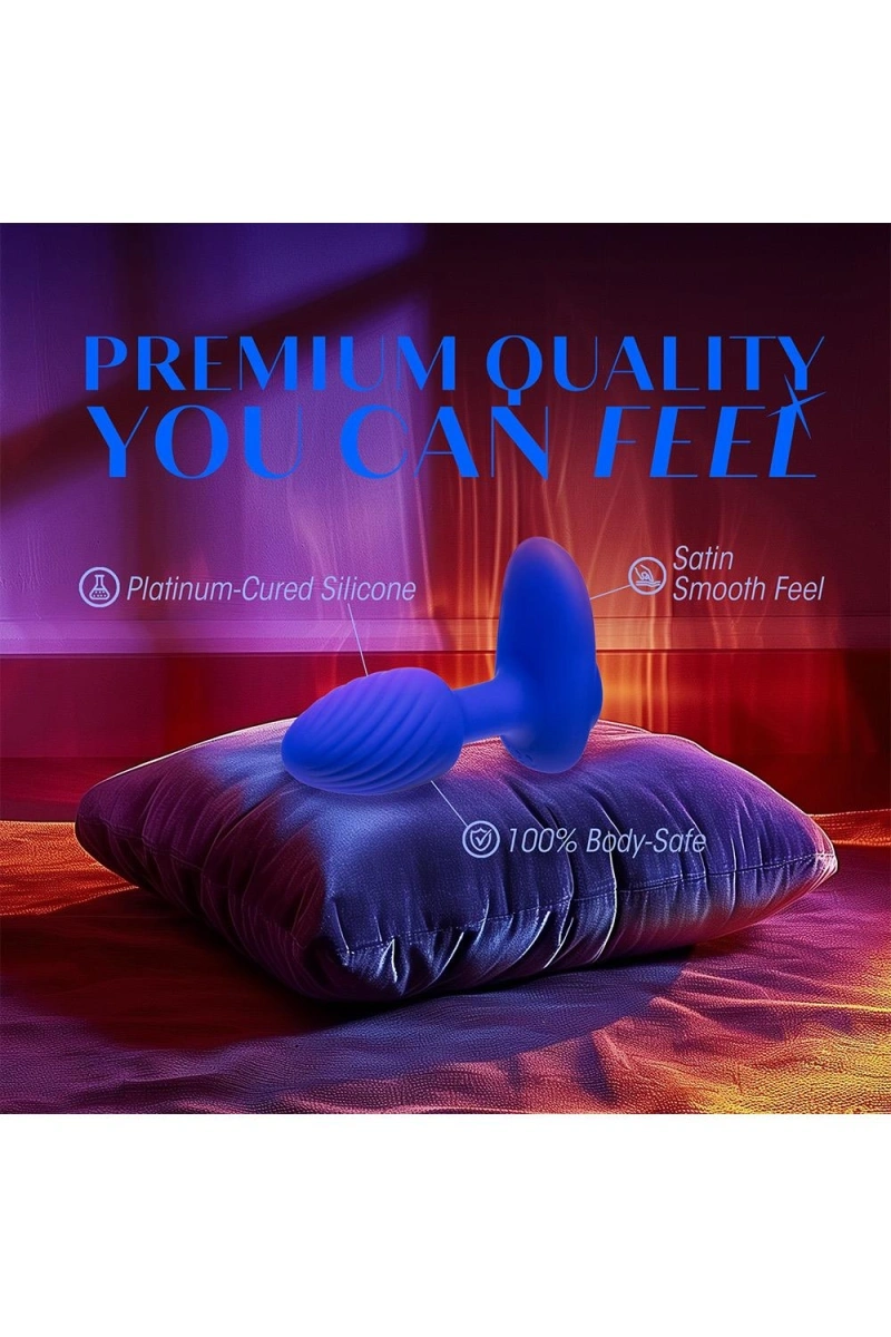 Vibrator Anal Mystery Oh My Gem, 7 Moduri Vibratii, Silicon Lichid, USB Magnetic, Albastru,  10.1 cm, #9, Erotic24.ro