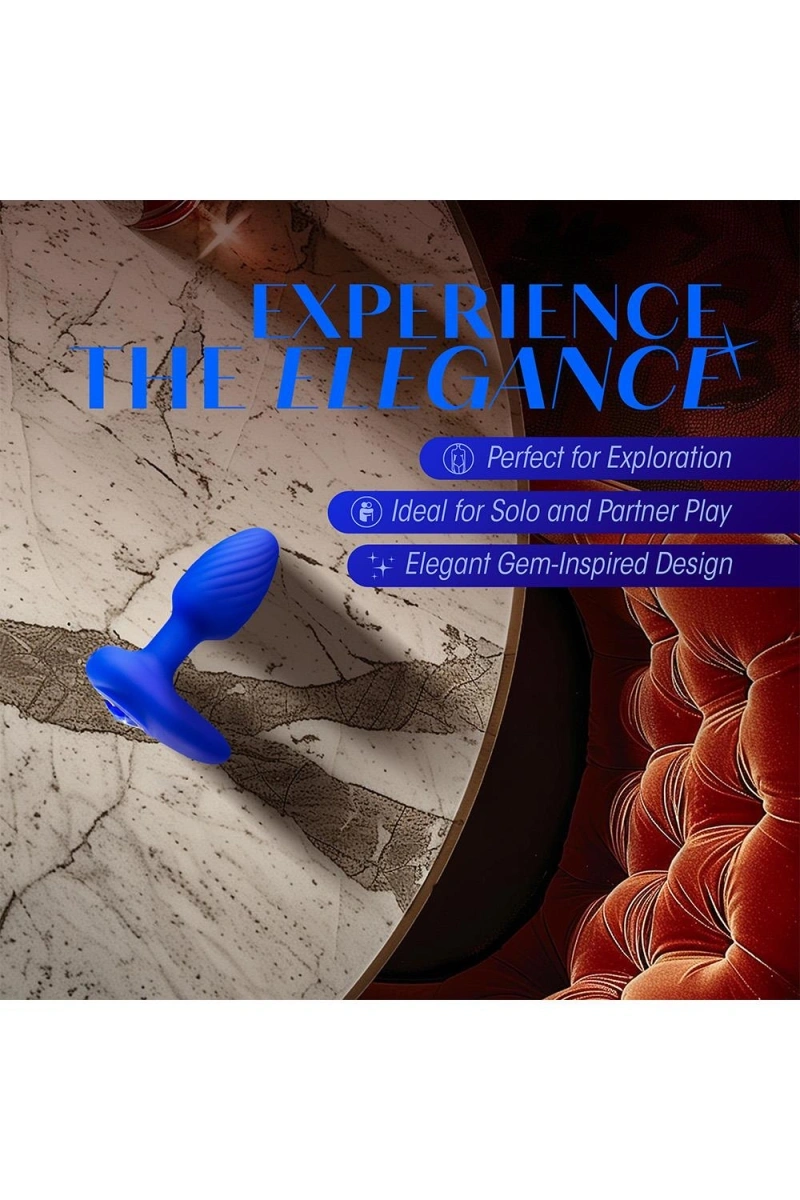 Vibrator Anal Mystery Oh My Gem, 7 Moduri Vibratii, Silicon Lichid, USB Magnetic, Albastru,  10.1 cm, #10, Erotic24.ro