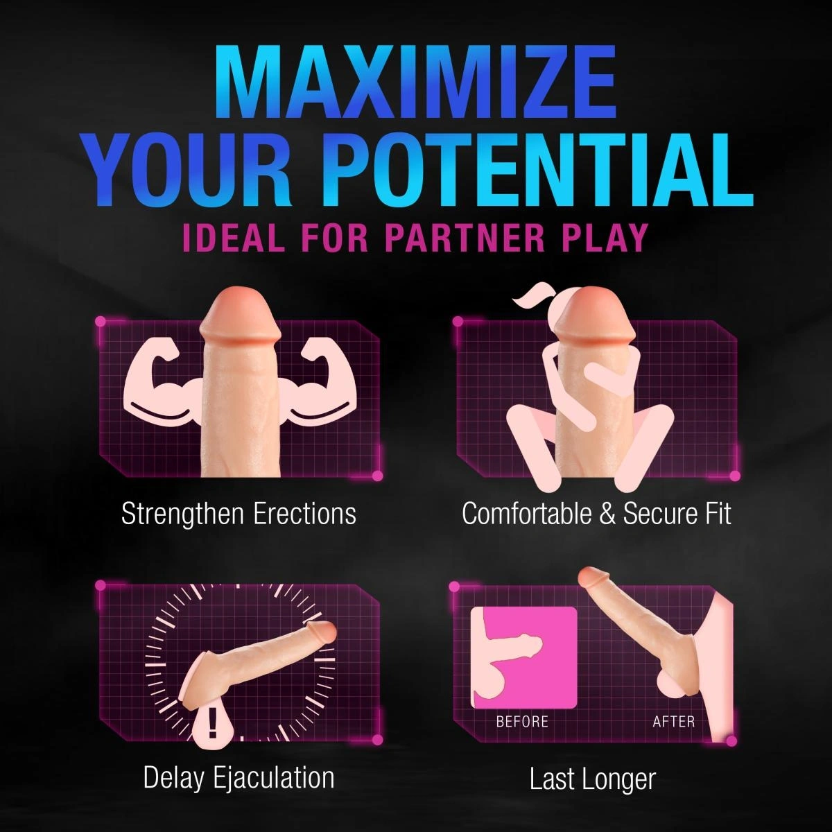 Prelungitor Penis Performance Plus Thrive, Silicon Lichid, Natural, 22.2 cm, #7, Erotic24.ro