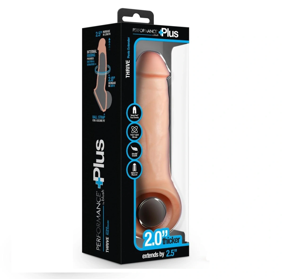 Prelungitor Penis Performance Plus Thrive, Silicon Lichid, Natural, 22.2 cm, #10, Erotic24.ro