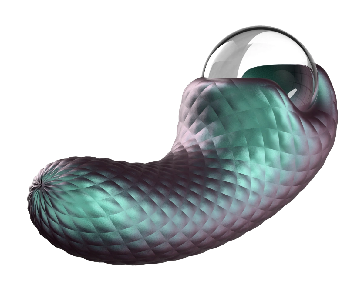 Stimulator Dual Enchanted Serpent, Glob cu Plasma, 10 Moduri Vibratii, Silicon Platinum, USB, Verde, 14 cm, #6, Erotic24.ro