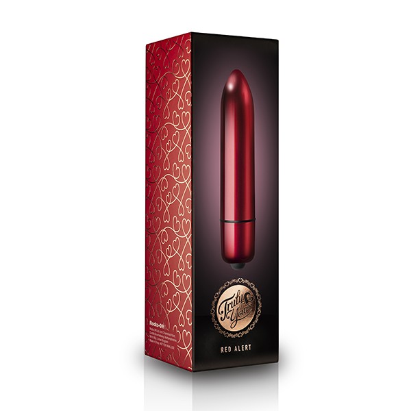 Glont Vibrator Truly Yours Red Alert, 10 Functii Vibratii, Rosu, 12 cm, Nr. 2, Erotic24.ro