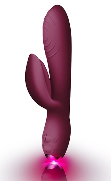 Vibrator Rabbit EveryGirl 10 Moduri Vibratii USB Silicon Burgundy 19 cm