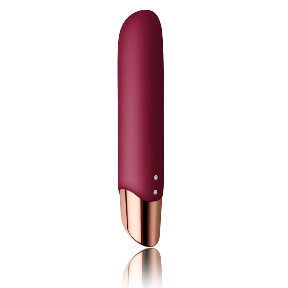 Vibrator Chaiamo 10 Moduri Vibratii, Silicon, USB, Burgundy/Auriu, 16.5 cm, #3, Erotic24.ro
