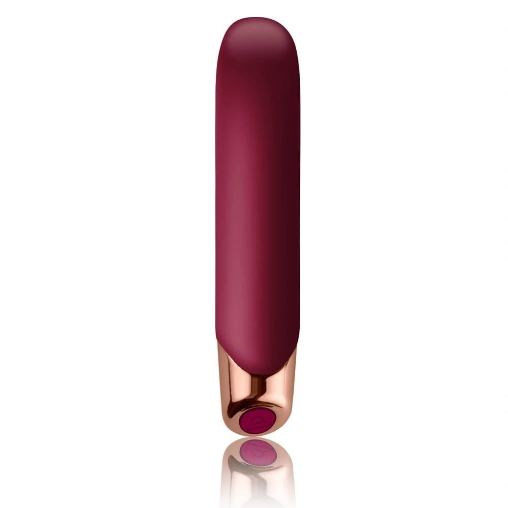 Vibrator Chaiamo 10 Moduri Vibratii, Silicon, USB, Burgundy/Auriu, 16.5 cm, #2, Erotic24.ro