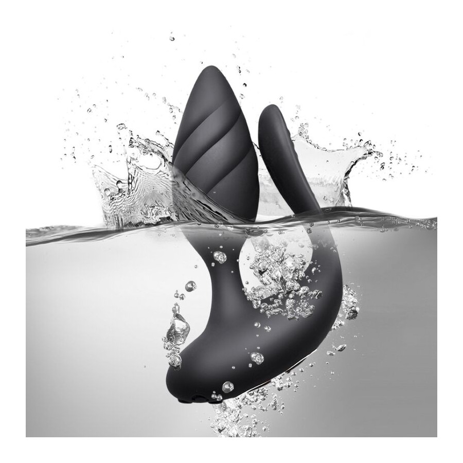 Vibrator Cuplu Cocktail Remote Control 10 Moduri Vibratii USB Silicon Negru , Nr. 6, Erotic24.ro