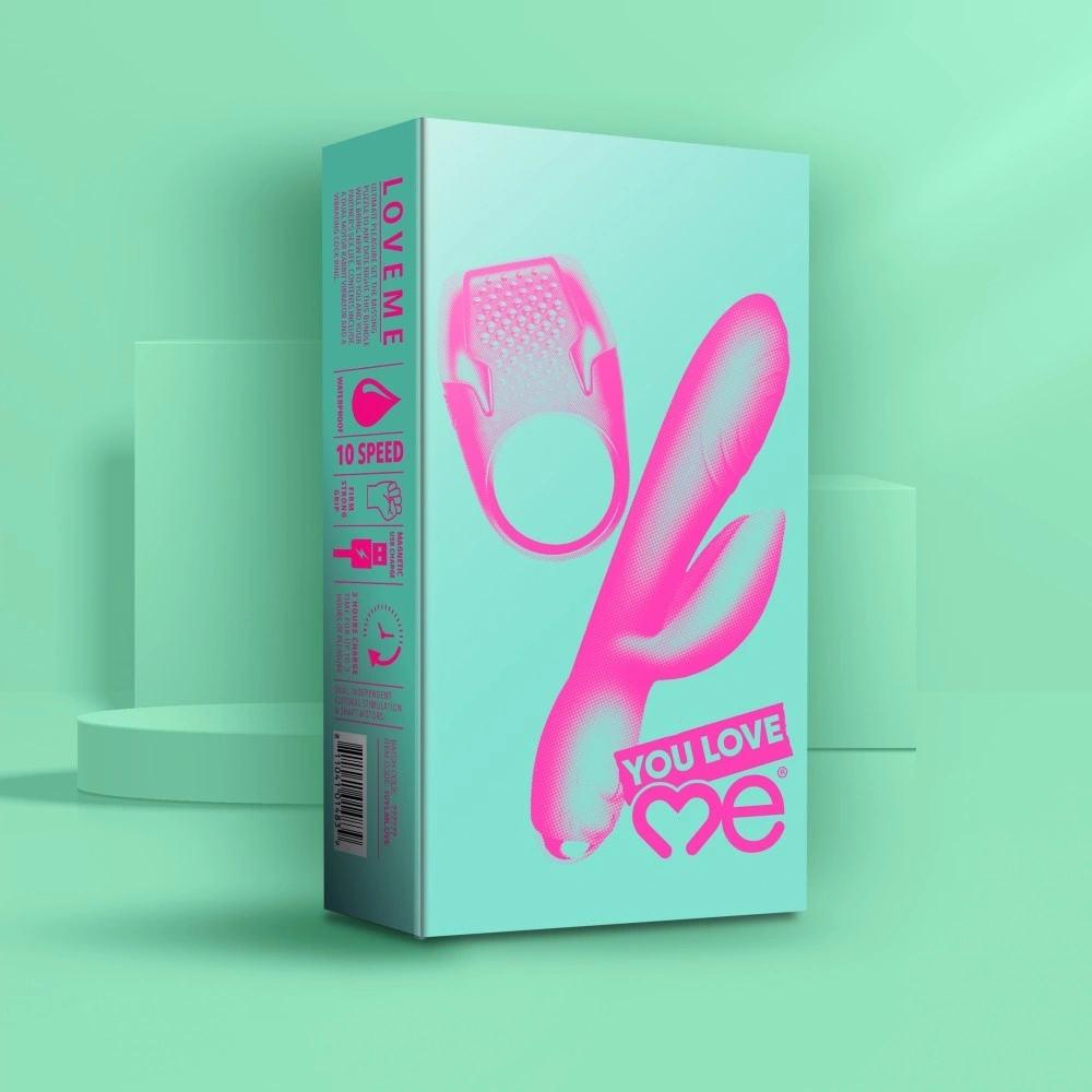 Set Love Me Vibrator si Inel, 10 Moduri Vibratii, Silicon, USB, Rosu/Negru, #6, Erotic24.ro