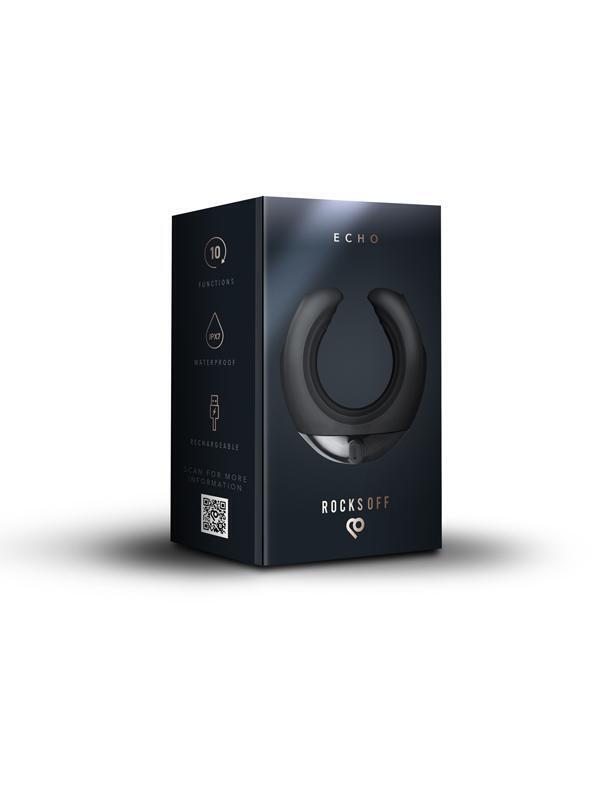 Masturbator C-Shape Echo, 10 Moduri Vibratii, Silicon, Negru, #6, Erotic24.ro