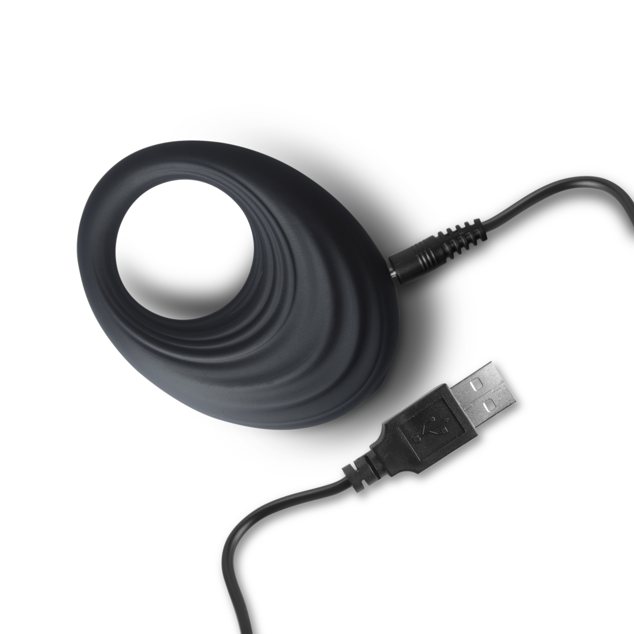 Inel de Penis Spire, 10 Moduri Vibratii, Silicon, USB, Negru, Nr. 4, Erotic24.ro