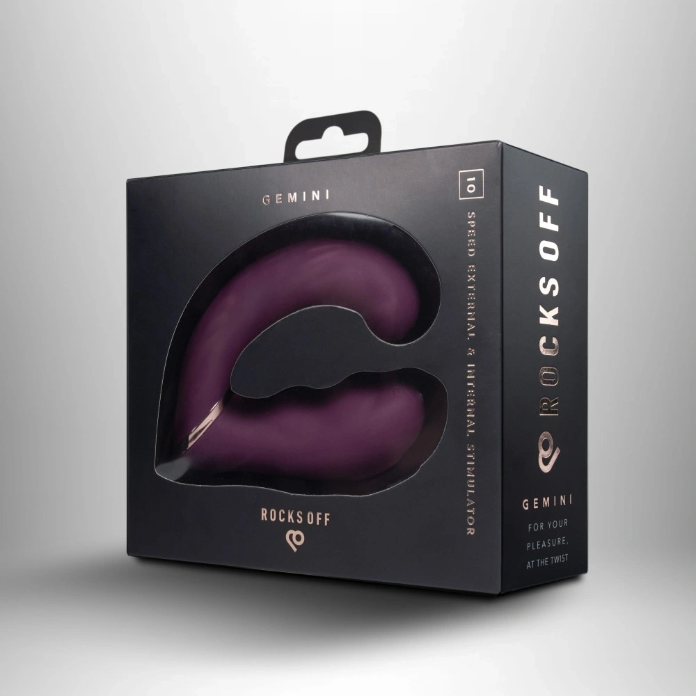 Vibrator Gemini Dubla Stimulare, Flexibil, 10 Moduri Vibratii, Silicon, USB, 19.2 cm, Nr. 9, Erotic24.ro