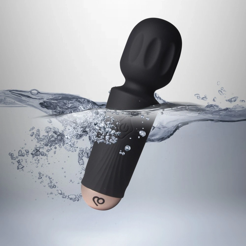 Vibrator Mini Wand Black Tulip, 16 Moduri Vibratii, Silicon, USB, Negru, 11.5 cm, Nr. 9, Erotic24.ro