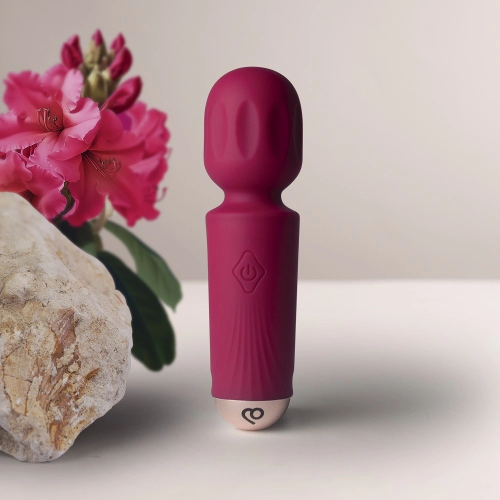 Vibrator Mini Wand Azalea Red, 16 Moduri Vibratii, Silicon, USB, Rosu, 11.5 cm, Nr. 2, Erotic24.ro