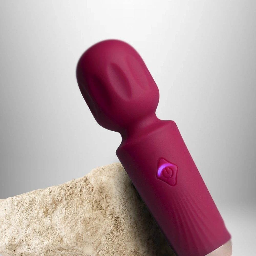 Vibrator Mini Wand Azalea Red, 16 Moduri Vibratii, Silicon, USB, Rosu, 11.5 cm, Nr. 5, Erotic24.ro