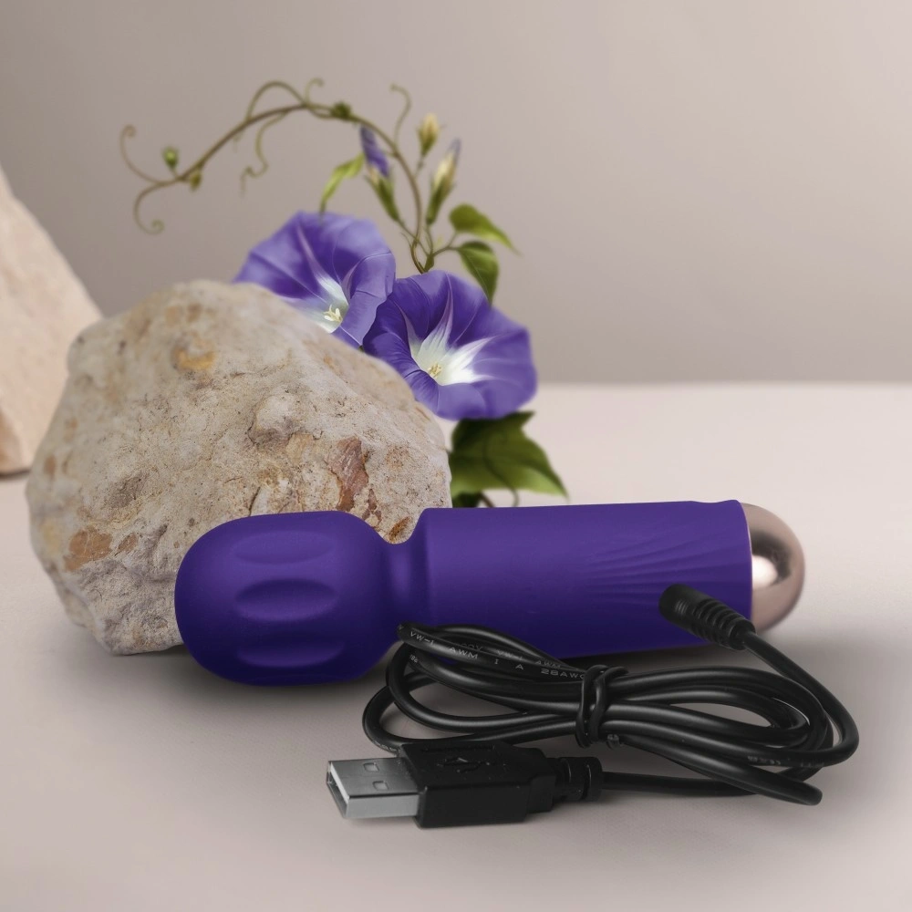 Vibrator Mini Wand Violet Dream, 16 Moduri Vibratii, Silicon, USB, Mov, 11.5 cm, #4, Erotic24.ro