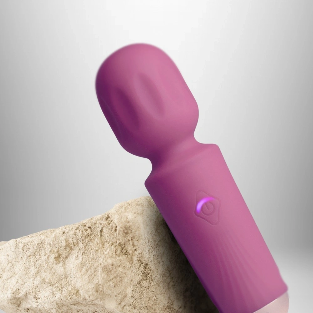 Vibrator Mini Wand Peony Pink, 16 Moduri Vibratii, Silicon, USB, Roz, 11.5 cm, #5, Erotic24.ro