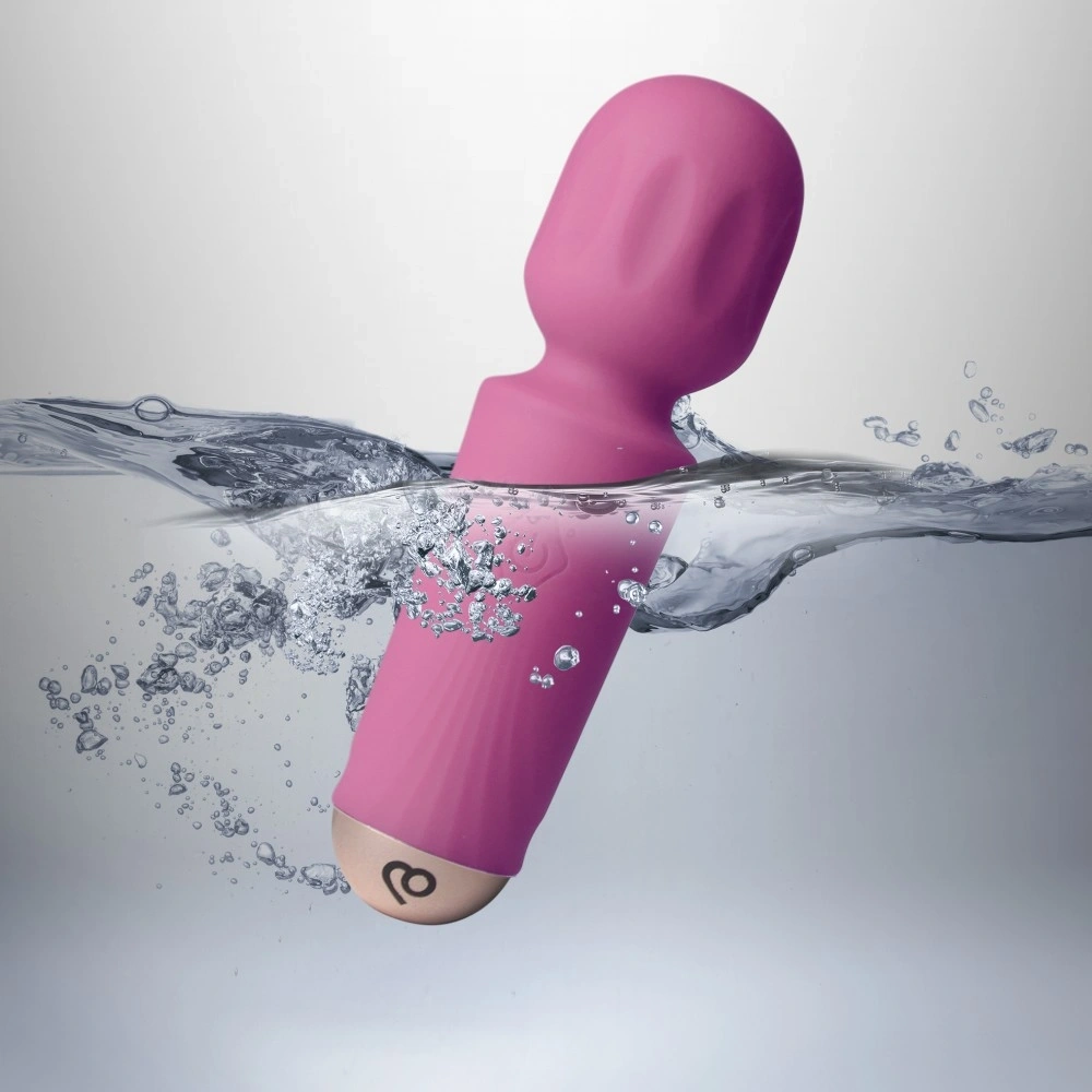 Vibrator Mini Wand Peony Pink, 16 Moduri Vibratii, Silicon, USB, Roz, 11.5 cm, #2, Erotic24.ro