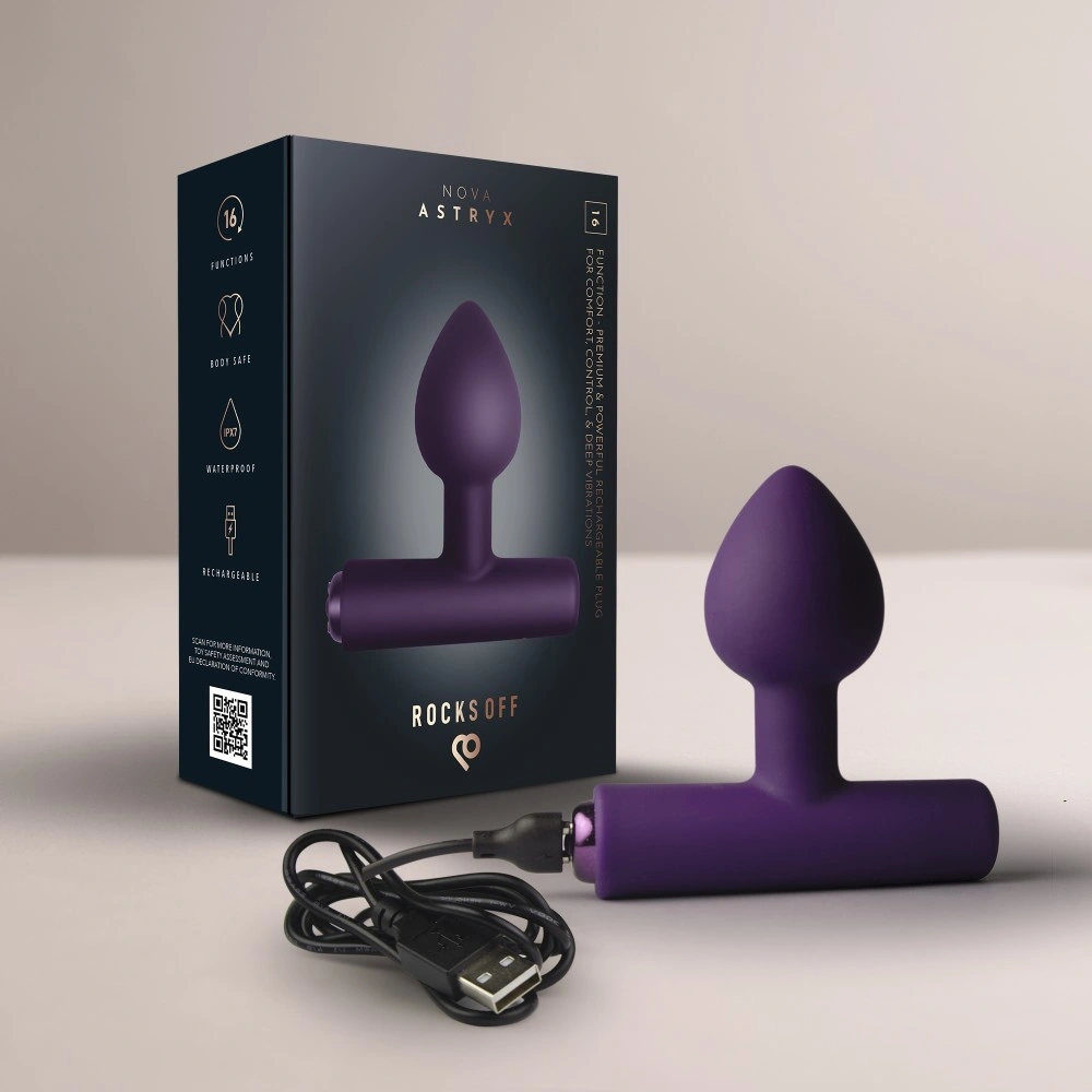 Vibrator Anal NOVA Astryx 16 Moduri Vibratii, Silicon, USB Magnetic, Mov, 9.5 cm, #9, Erotic24.ro