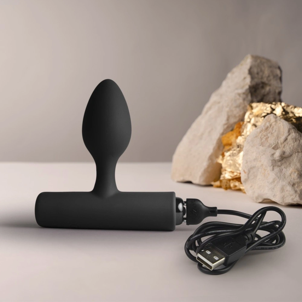 Vibrator Anal NOVA Solaris16 Moduri Vibratii, Silicon, USB Magnetic, Negru, 10 cm, #5, Erotic24.ro