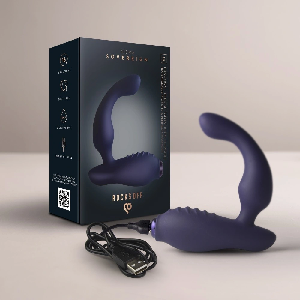 Stimulator Anal Sovereign NOVA, 16 Moduri Vibratii, Silicon, USB Magnetic, Albastru Inchis, 11 cm, #8, Erotic24.ro