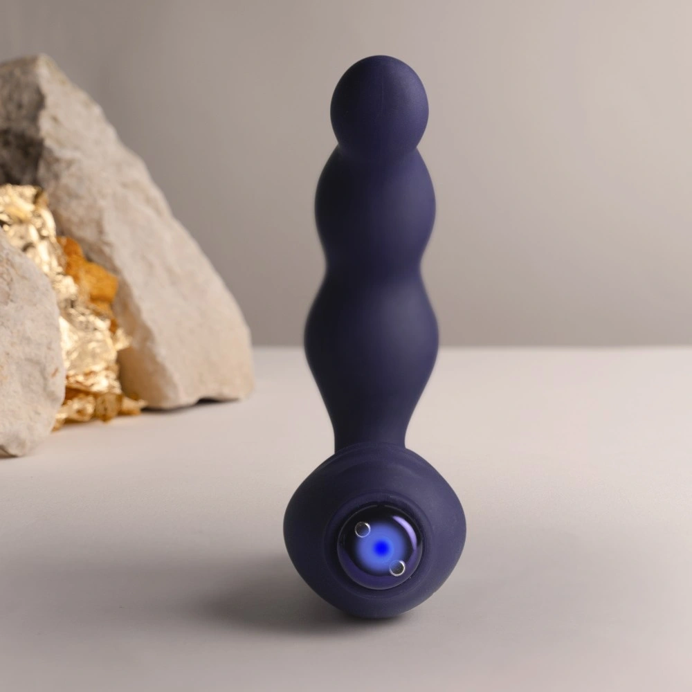Stimulator Anal Dominion NOVA, 16 Moduri Vibratii, Silicon, USB Magnetic, Albastru Inchis, 11 cm, #2, Erotic24.ro