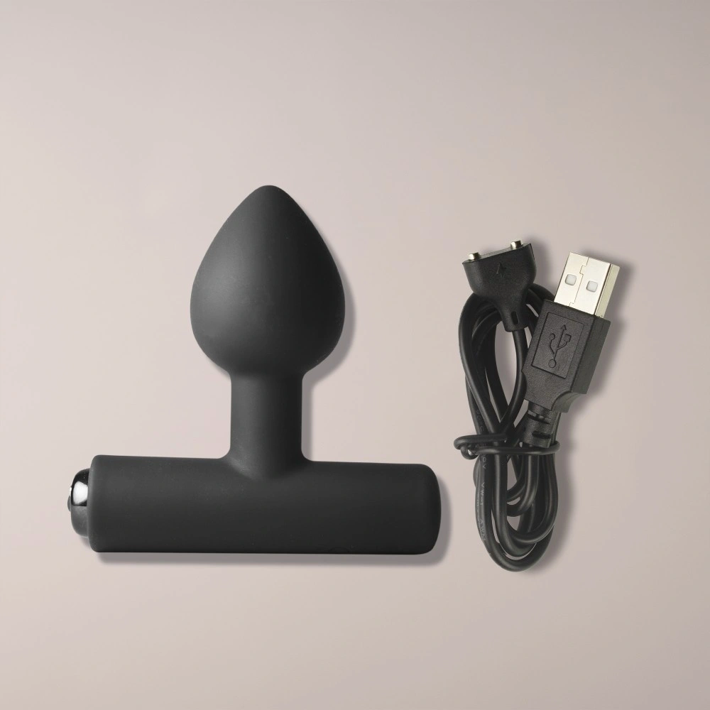 Vibrator Anal NOVA Astryx 16 Moduri Vibratii, Silicon, USB Magnetic, Negru, 9.5 cm, #9, Erotic24.ro